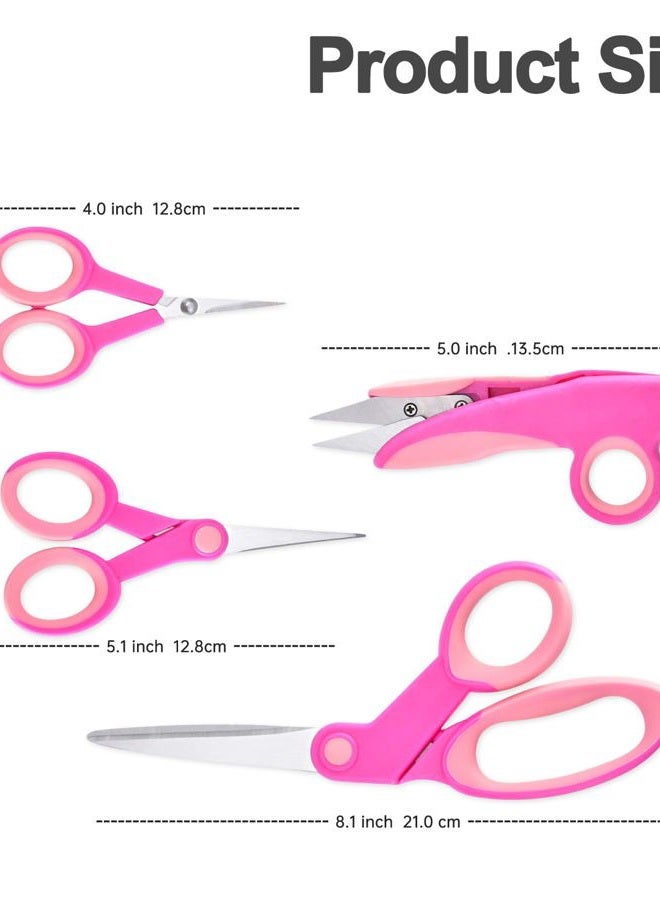 Zicolu Premium Sewing Scissors Bundle: Heavy Duty Fabric, Detail Embroidery & Small Selvedge Scissors, Thread Snips for Tailoring, Dressmaking, Quilting & Arts&Crafts - Image 5
