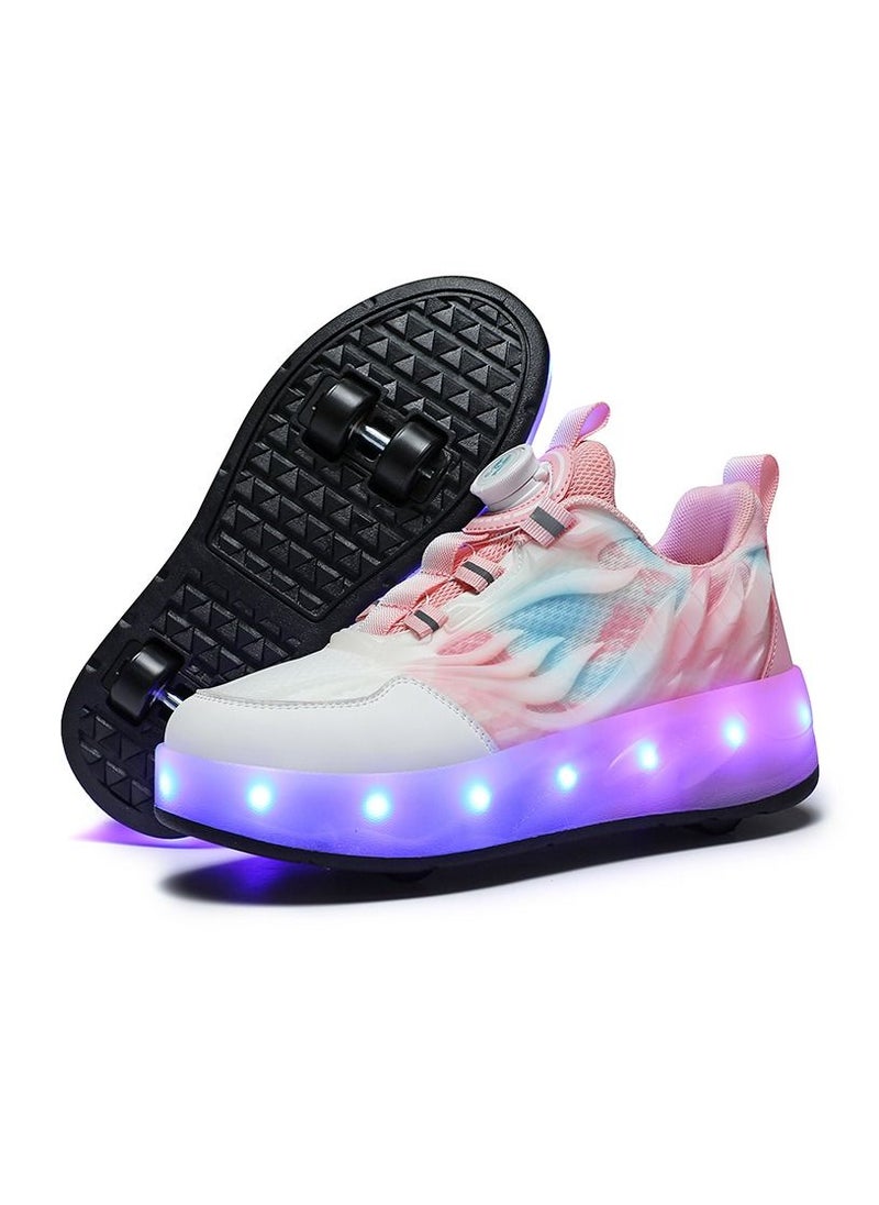 Joshberg LED Flash Light Sneaker Skate Shoes with Wheels USB Charging Roller Skates Shoes  - Image 1