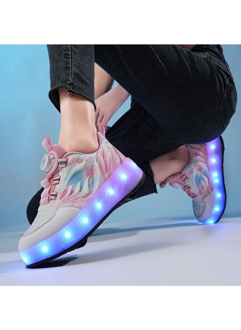 Joshberg LED Flash Light Sneaker Skate Shoes with Wheels USB Charging Roller Skates Shoes  - Image 5
