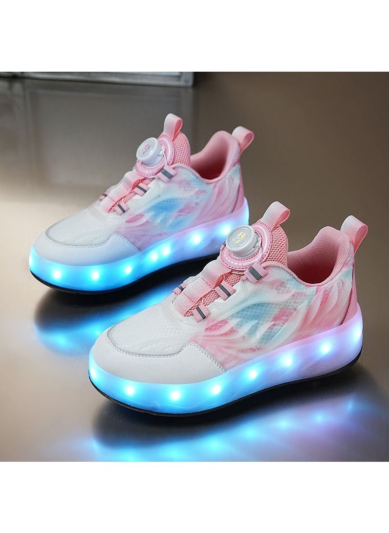 Joshberg LED Flash Light Sneaker Skate Shoes with Wheels USB Charging Roller Skates Shoes  - Image 2