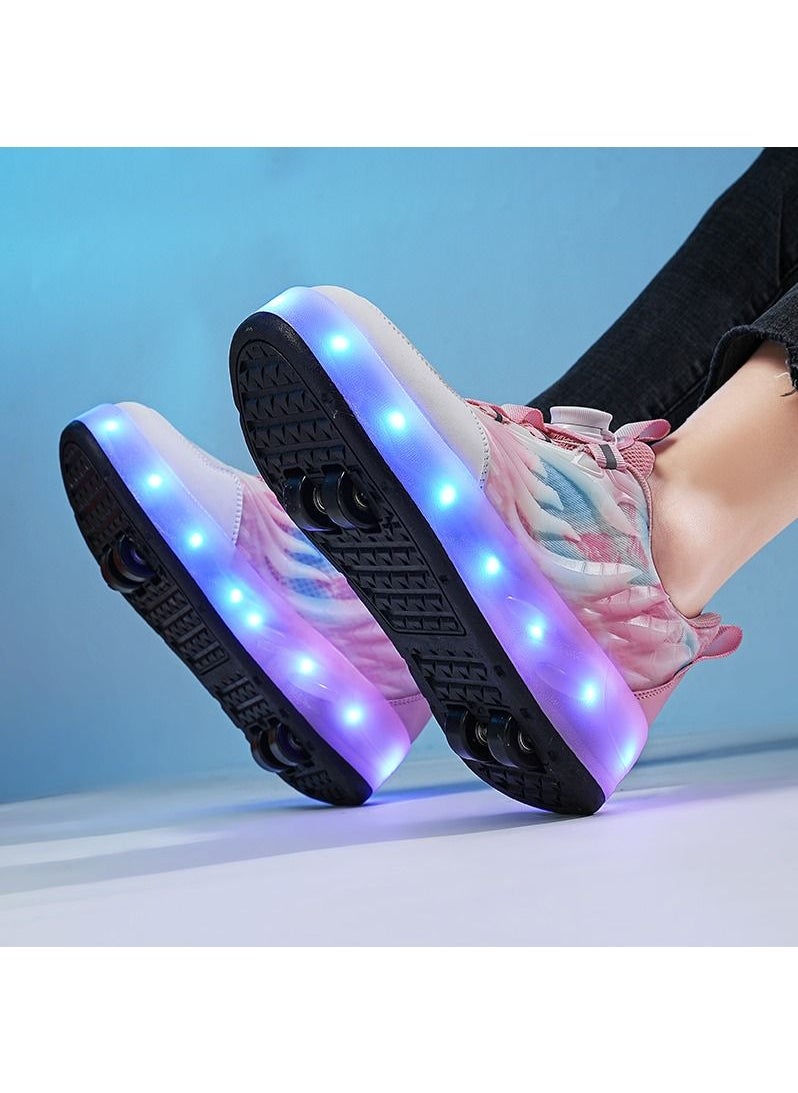 Joshberg LED Flash Light Sneaker Skate Shoes with Wheels USB Charging Roller Skates Shoes  - Image 4