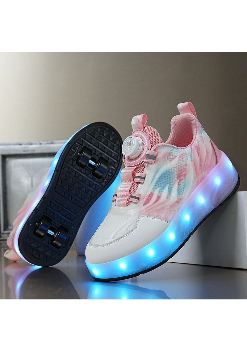 Joshberg LED Flash Light Sneaker Skate Shoes with Wheels USB Charging Roller Skates Shoes  - Image 3