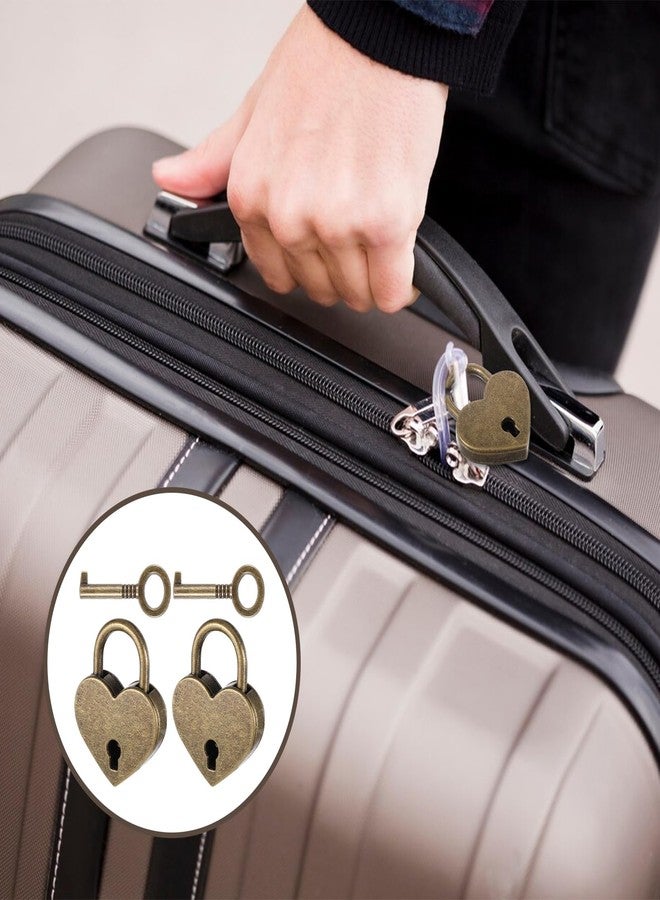 جريفوسيا قفل جريفوسيا العتيق الصغير، قطعتان، قفل على شكل قلب مع مفتاح، قفل معدني برونزي عتيق لصندوق المجوهرات، دفتر اليوميات، حقيبة اليد، صندوق التخزين، حقيبة السفر، قفل مزخرف - Image 5