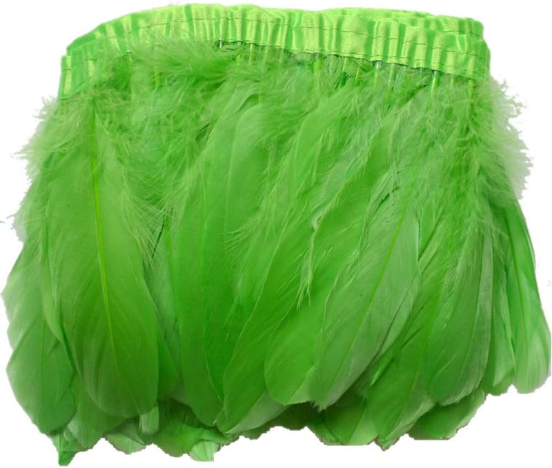 Lime Green Duck Goose Feather Trim Fringe 2 Yards