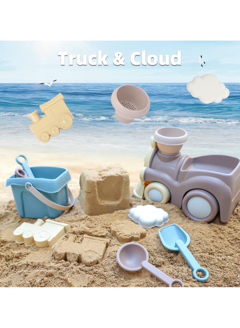 Beach Toys for Toddlers, Kids Sand Toys Include Train Beach Truck, Beach Bucket, Scoop, Trowel, Colander, Rake, Sand Castle Toys, Sand Toy Sets, Sandbox Toys with Gift Box, Gifts for kids - Image 4
