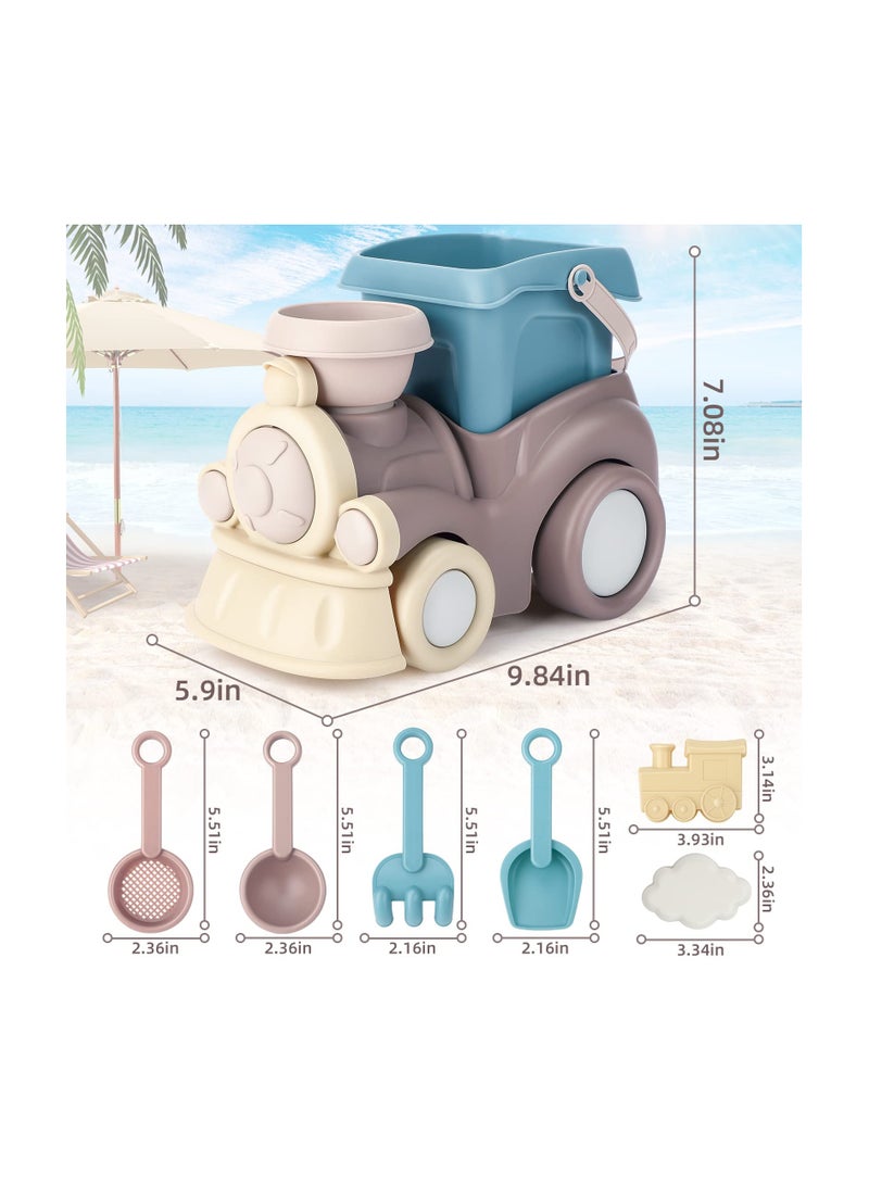 Beach Toys for Toddlers, Kids Sand Toys Include Train Beach Truck, Beach Bucket, Scoop, Trowel, Colander, Rake, Sand Castle Toys, Sand Toy Sets, Sandbox Toys with Gift Box, Gifts for kids - Image 5