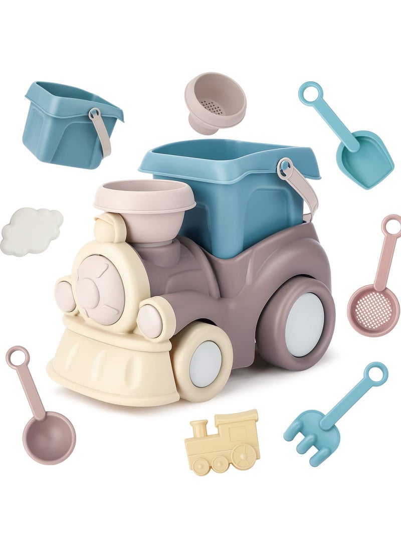 Beach Toys for Toddlers, Kids Sand Toys Include Train Beach Truck, Beach Bucket, Scoop, Trowel, Colander, Rake, Sand Castle Toys, Sand Toy Sets, Sandbox Toys with Gift Box, Gifts for kids - Image 1