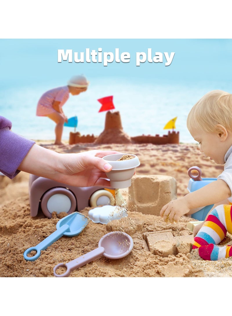 Beach Toys for Toddlers, Kids Sand Toys Include Train Beach Truck, Beach Bucket, Scoop, Trowel, Colander, Rake, Sand Castle Toys, Sand Toy Sets, Sandbox Toys with Gift Box, Gifts for kids - Image 3