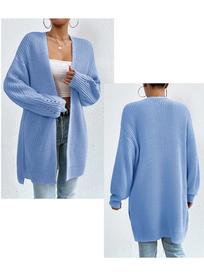 NIBEMINENT Autumn and Winter  Loose Mid-Length Sweater Cardigan Knitted Sweater - Image 2