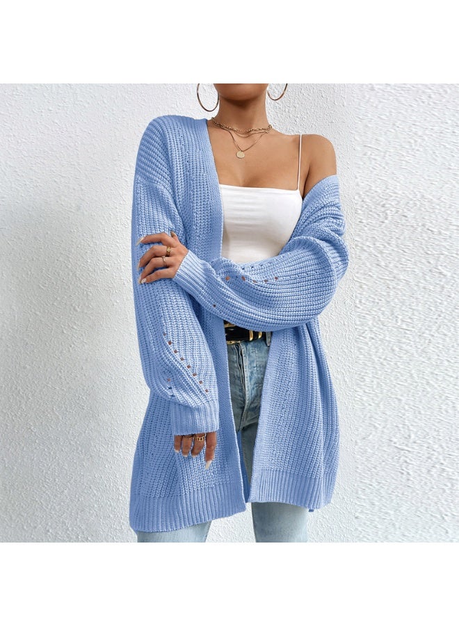 NIBEMINENT Autumn and Winter  Loose Mid-Length Sweater Cardigan Knitted Sweater - Image 1