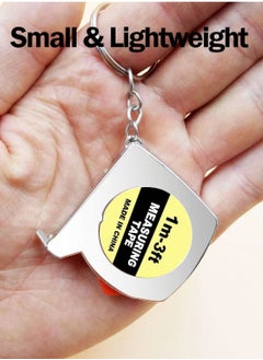 Y&D Tape Measure Keychains, 12 Pcs 1.57 Inch Mini Keychain Functional Small Pocket Retractable Measuring with Stable Slide Lock  - Image 5