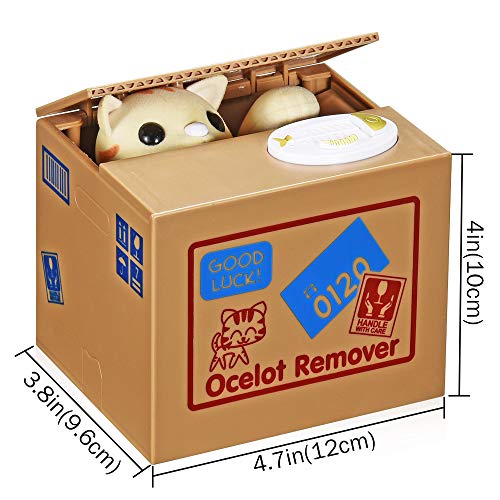 HmiL-U Cat Stealing Money Bank, Piggy Bank for Kids, Coin Bank for Money Saving, Automatic Stealing Money with English Speaking, Creative Gift (Lucky Cat) - Image 4