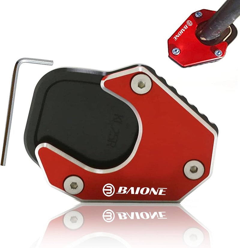 BAIONE Motorcycle Side Stand Foot Extension Plate Kickstand Enlarger Pad for Honda CRF1100L Africa Twin Adventure Sports DCT (Red) - Image 1