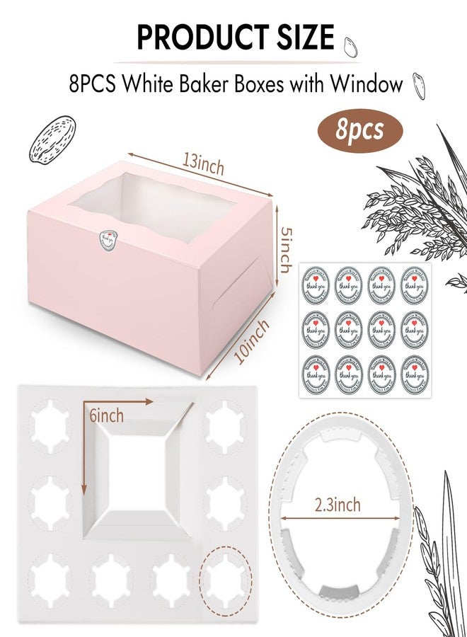 JCD 1+2 Cupcake paper box Perfect for Bento Box and Cupcakes, Bento Cake and Boxes Combo, Boxes Fit 2 Regular Cupcakes and Mini Cake. (Pink 1+8/8Pcs) - Image 2