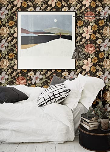 Blooming Wall Multicolor Peony Daisy Peel and Stick Wallpaper Removable Self Adhesive Wall Mural Wall Decor, 14.5 Square Ft/Roll - Image 4