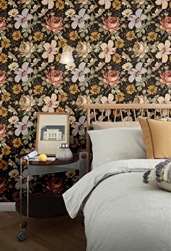 Blooming Wall Multicolor Peony Daisy Peel and Stick Wallpaper Removable Self Adhesive Wall Mural Wall Decor, 14.5 Square Ft/Roll - Image 2