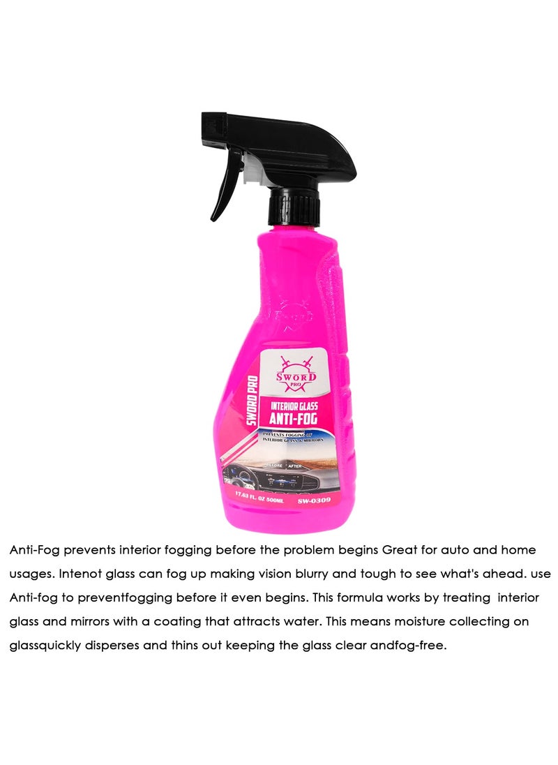 Sword Pro - Sword Pro Interior Glass Anti-Fog 500ml - Prevents Fogging for Clear Vision SW-0309 - Image 1