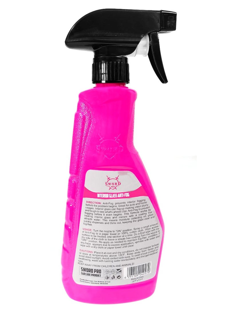 Sword Pro - Sword Pro Interior Glass Anti-Fog 500ml - Prevents Fogging for Clear Vision SW-0309 - Image 1