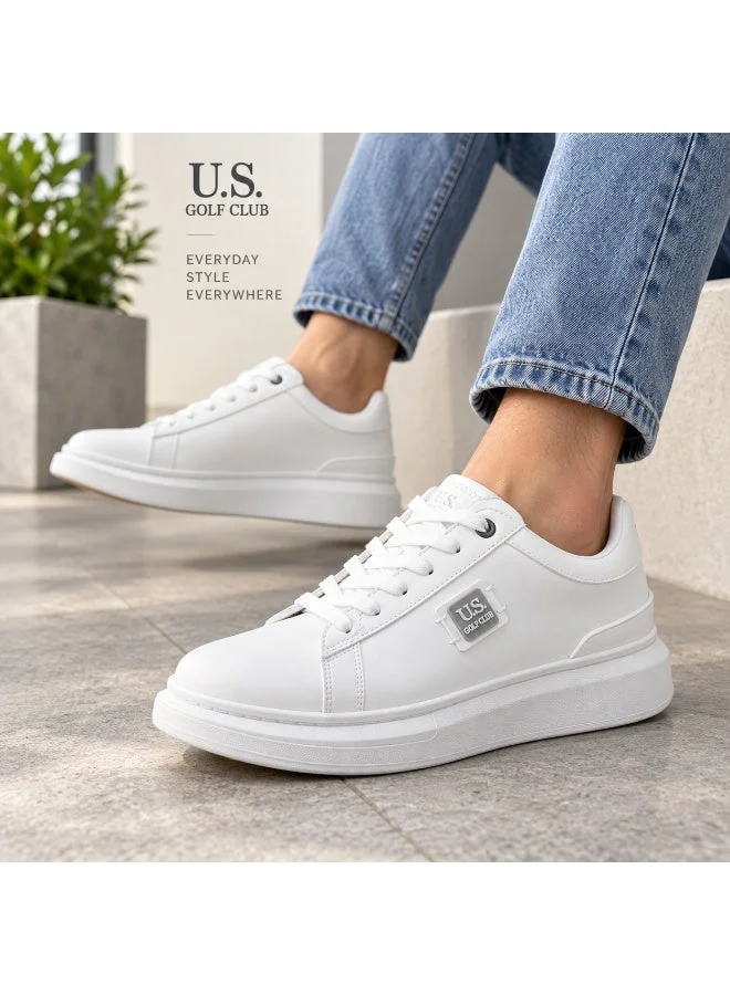 U.S. Golf Club U.S. Golf Club Men's Casual Lace-Up Sneakers White