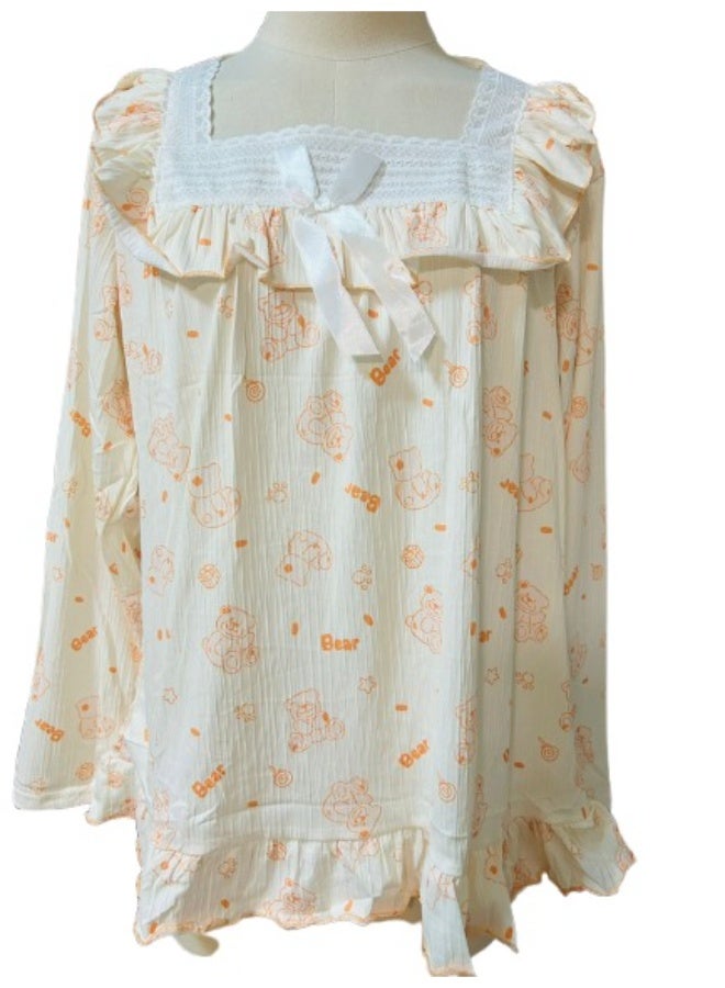 Set of New Spring Women's Printed Pajamas with Long Sleeve and Pants - Image 2