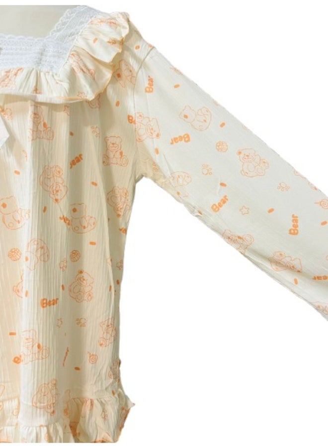 Set of New Spring Women's Printed Pajamas with Long Sleeve and Pants - Image 4