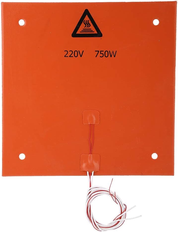 klarako 3D Printer Hot Bed, Silicone Hot Heated Bed Heating Pad Biqu Heat Bed Power Module Expansion Hot Bed Mos Tube for 3D Printer(220v 750w 310 * 310mm) - Image 1