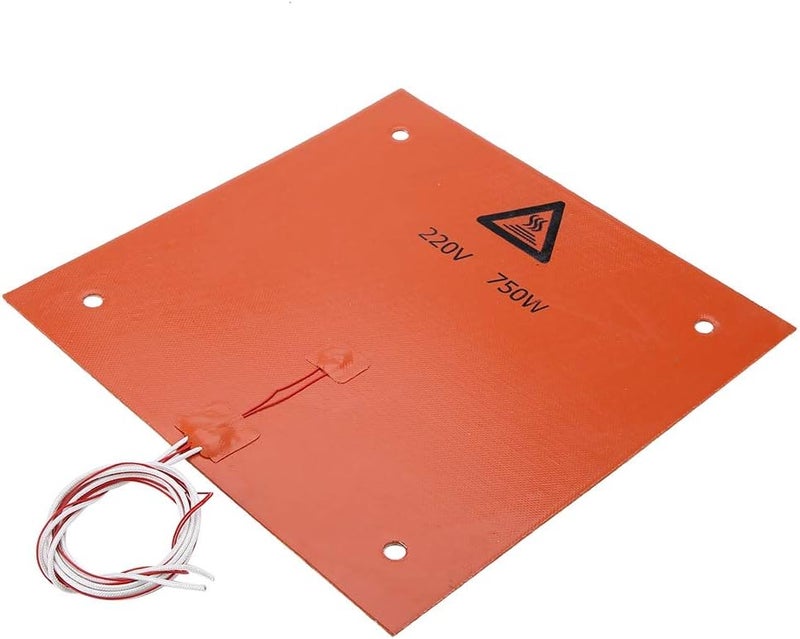 klarako 3D Printer Hot Bed, Silicone Hot Heated Bed Heating Pad Biqu Heat Bed Power Module Expansion Hot Bed Mos Tube for 3D Printer(220v 750w 310 * 310mm) - Image 2