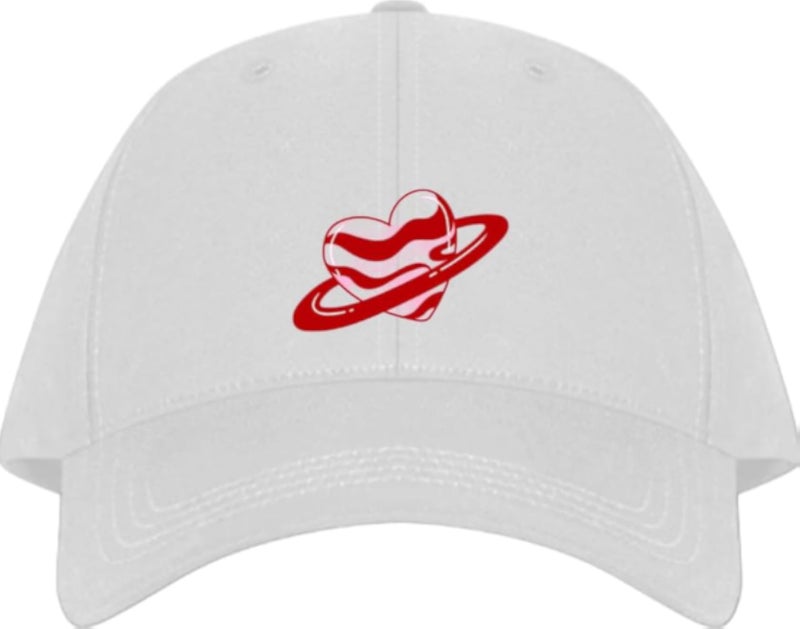 Heart Planet Planets unisex baseball cap White