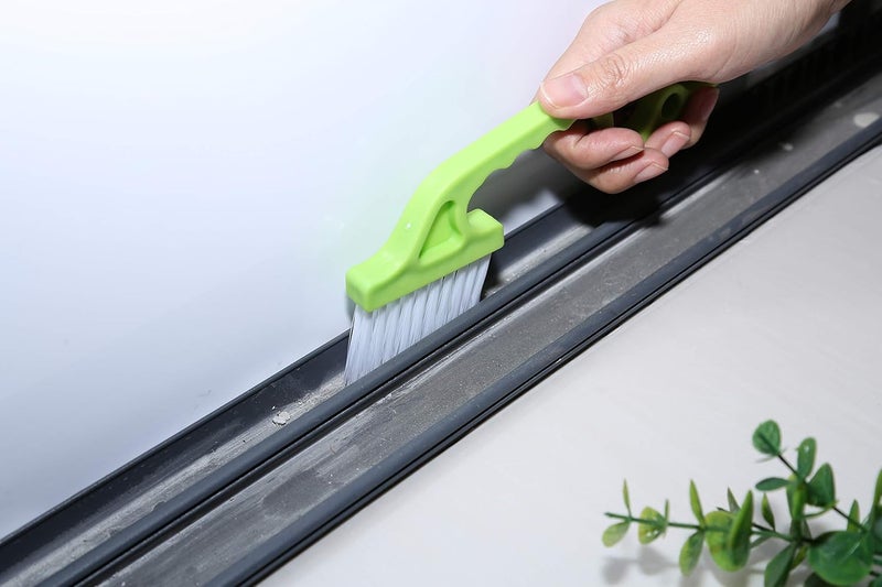 Rienar 2pcs Handheld Groove Gap Cleaning Tools Door Window Track Kitchen Cleaning BrushesGreen - Image 2