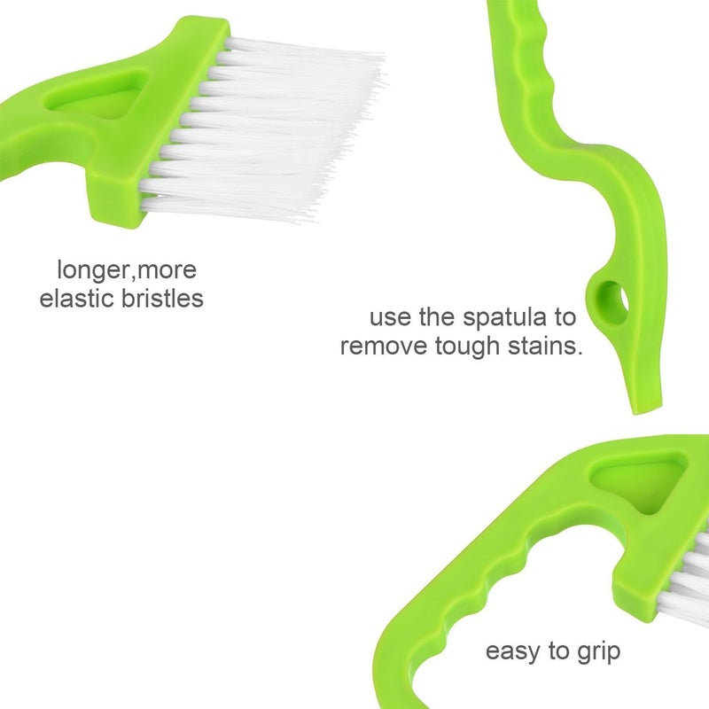 Rienar 2pcs Handheld Groove Gap Cleaning Tools Door Window Track Kitchen Cleaning BrushesGreen - Image 4