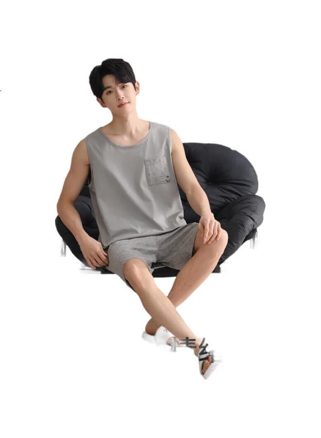 Liberal Men'S Cotton Pajamas Set From Free Style【25Th Anniversary New Product】Home Wear Suit Tank Top Summer Short Loose Casual Wear - Image 3