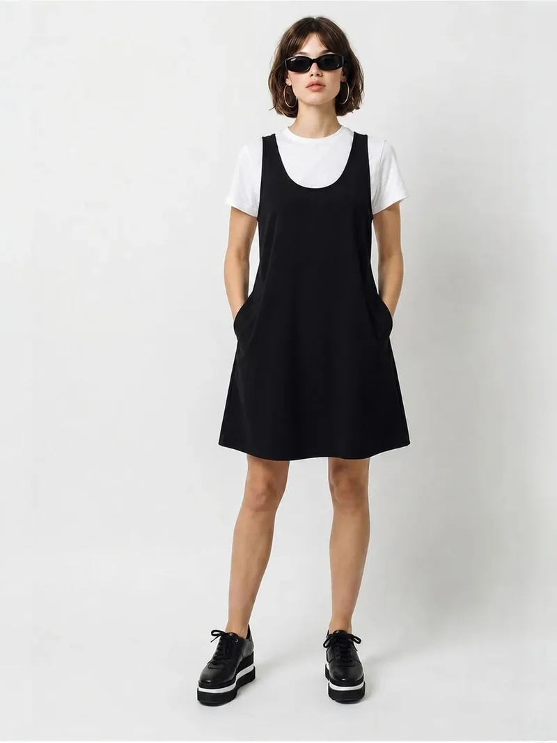 Bianco Lucci LUCCI Sleeveless A-line Mini Dress With Pockets