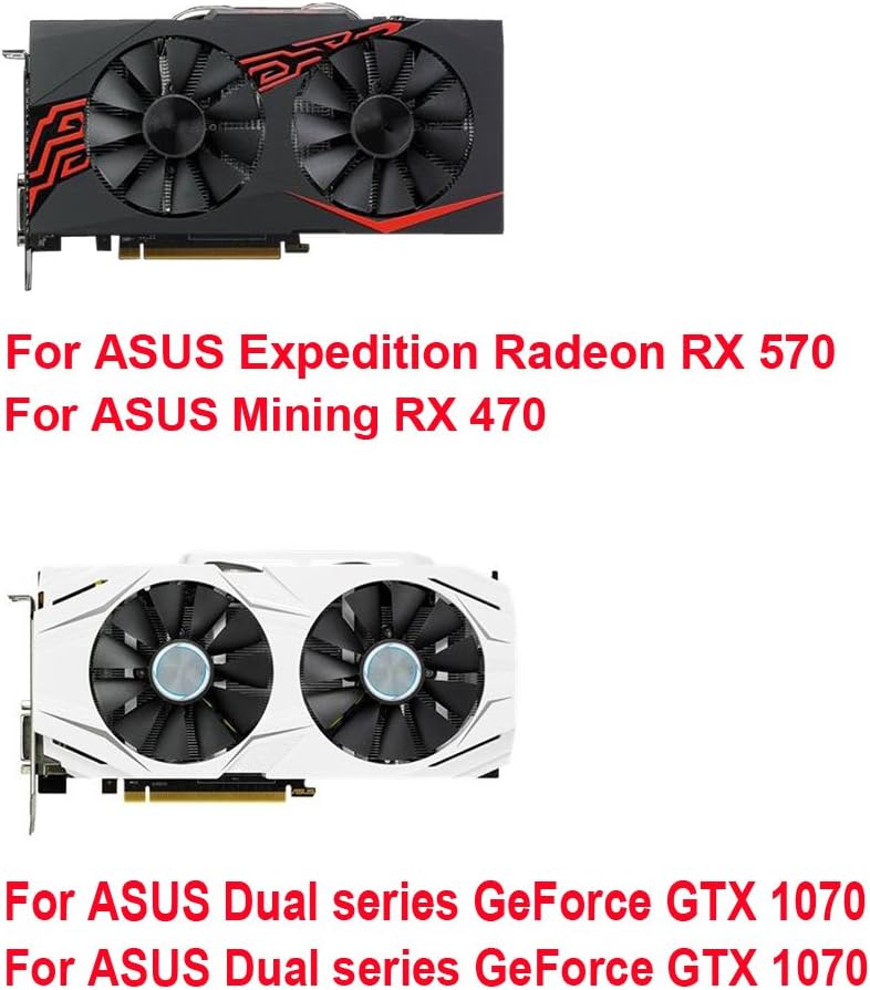 inRobert A Pair Cooling Fan for ASUS Dual Series GTX 1070 1060, RX 480 Graphics Card Cooler (T129215SU) - Image 2