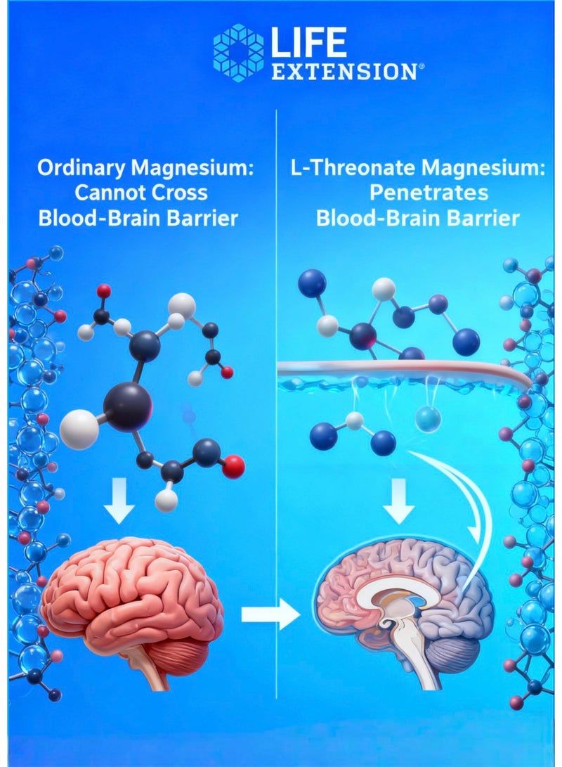 Life Extension NeuroMag Magnesium L-Threonate Supplement - Brain, Memory, Focus and Cognitive Function Enhancer Support - Dietary Magnesium for Mental Clarity - Image 2