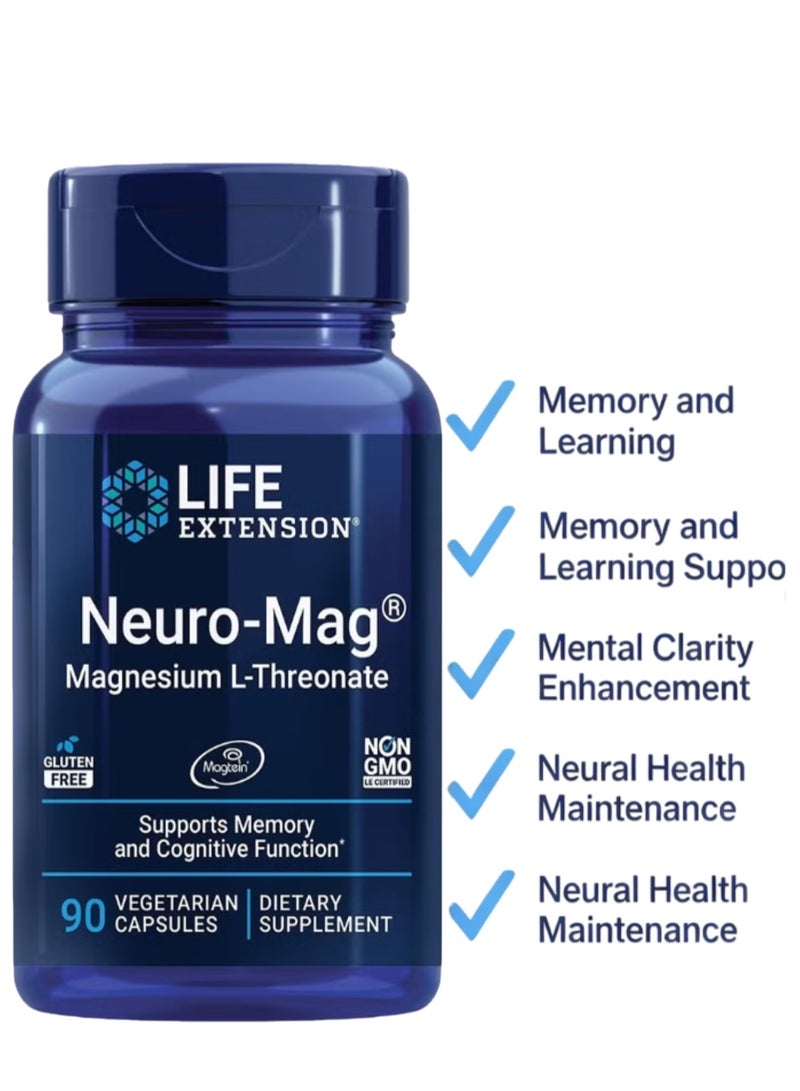Life Extension NeuroMag Magnesium L-Threonate Supplement - Brain, Memory, Focus and Cognitive Function Enhancer Support - Dietary Magnesium for Mental Clarity - Image 3