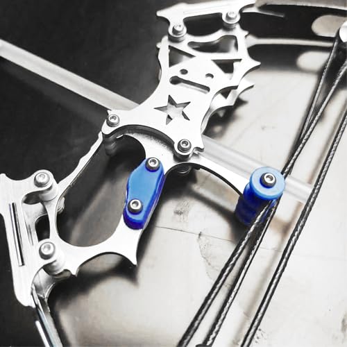 TIETHEKNOT Mini Archery Bow Set Right Hand Mini Compound Bow Mini Hunting Bow Metal Material Catapult RH/LH for Hunting Shooting Practice Archery Entertainment Fun, silvery - Image 4