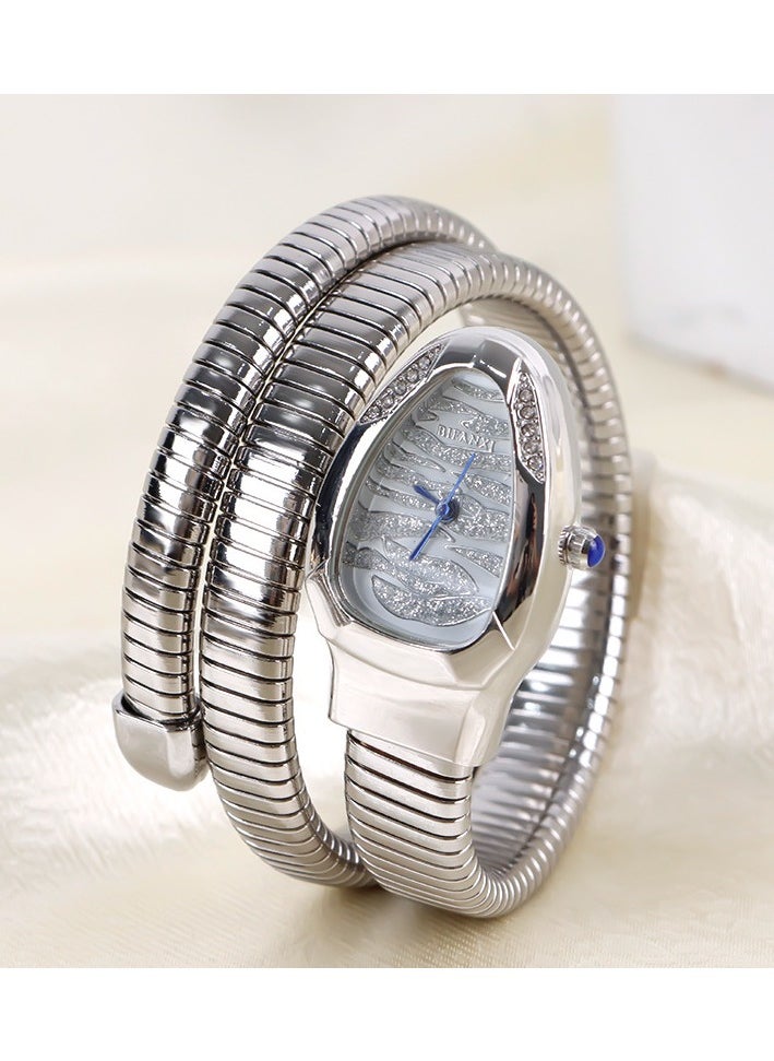 BIFANXI Women's Fashion Watch, Snake-Shaped Diamond Design Quartz Watch ,Fashionable and Versatile Diamond Watch  - Image 1