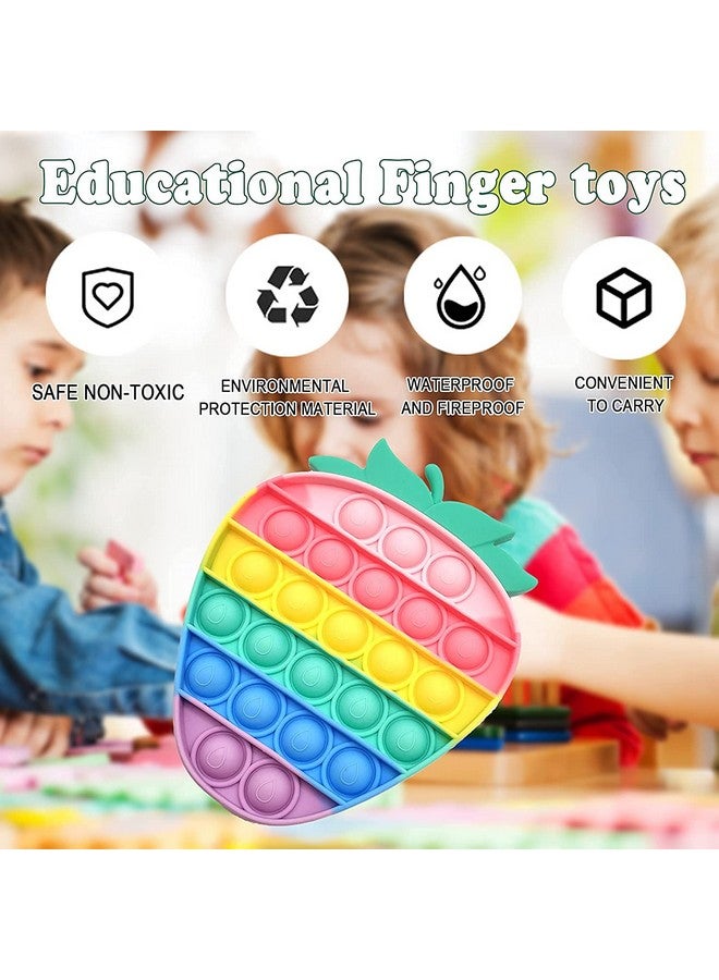 FunBlast FunBlast Pop It Fidget Toy, Autism Special Needs Silicone Stress Reliever, Squeeze Sensory Toy (Strawberry)  - Image 4
