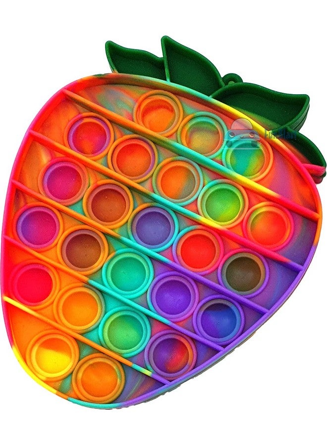 FunBlast FunBlast Pop It Fidget Toy, Autism Special Needs Silicone Stress Reliever, Squeeze Sensory Toy (Strawberry)  - Image 3