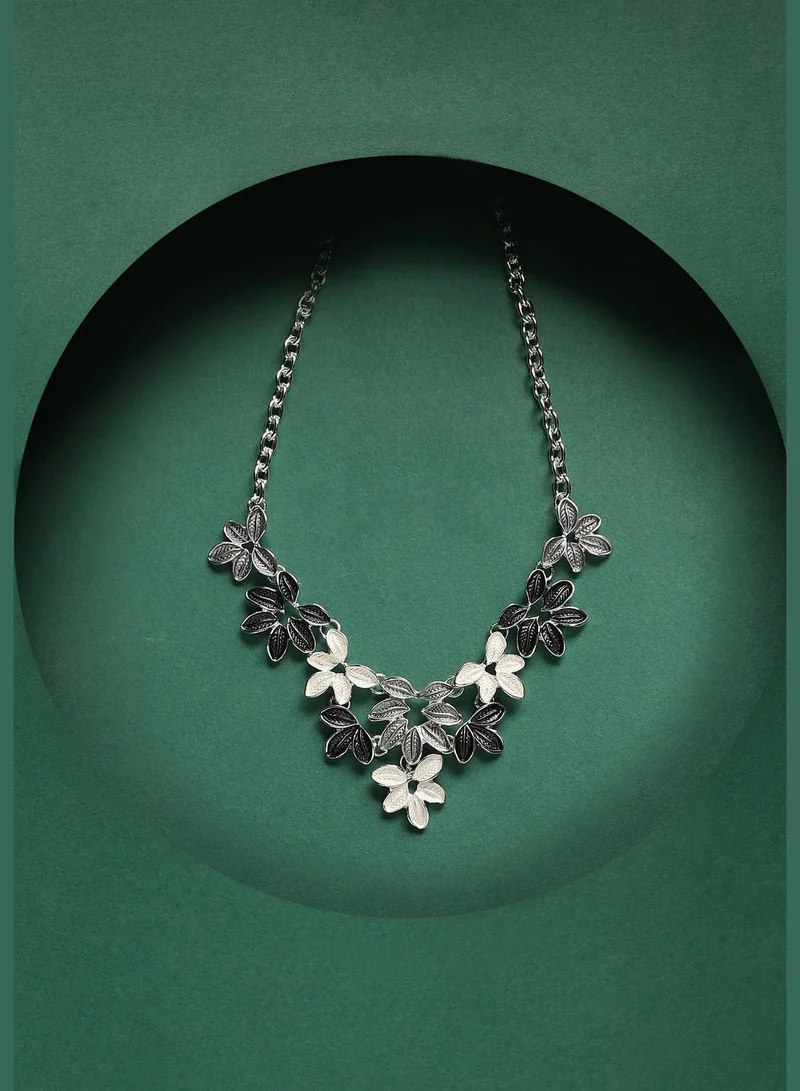 SOHI Silver Plated Designer Party Wear Necklace For Women