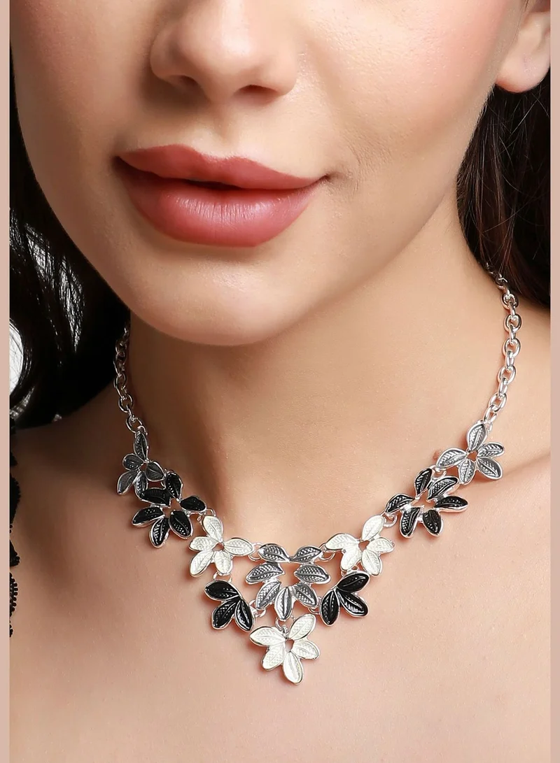 SOHI Silver Plated Designer Party Wear Necklace For Women