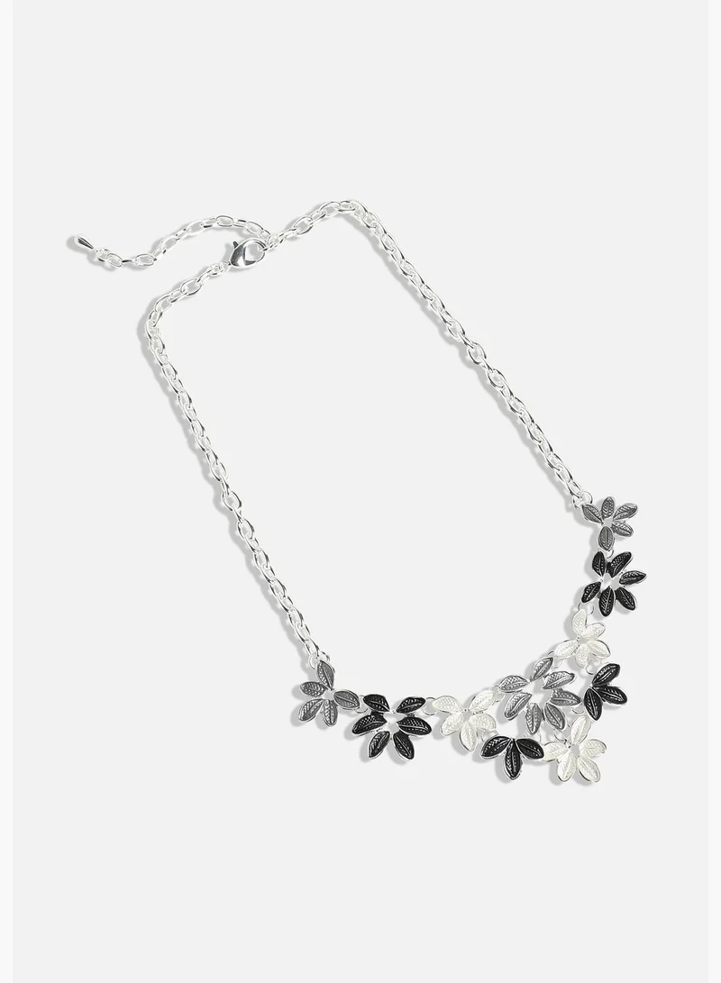 SOHI Silver Plated Designer Party Wear Necklace For Women