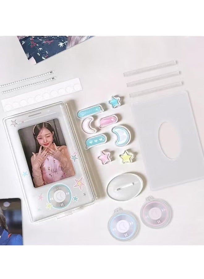 HY Acrylic Kpop Photocard Holder 2 Packs 3 Inch Acrylic Kpop Photocard Holder with Decorative Accessories Kpop Photocard Display Frame Kpop Photocard Stand Kpop Photocard Organizer for Tabletop Decor - Image 3