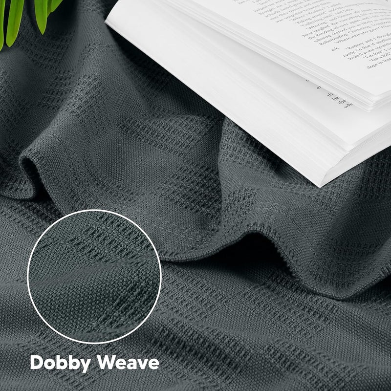 Utopia Bedding 100% Cotton Blanket (Full Size - 90x84 Inches) 350GSM Lightweight Thermal Blanket, Soft Breathable Blanket for All Seasons (Smoke Gray) - Image 4