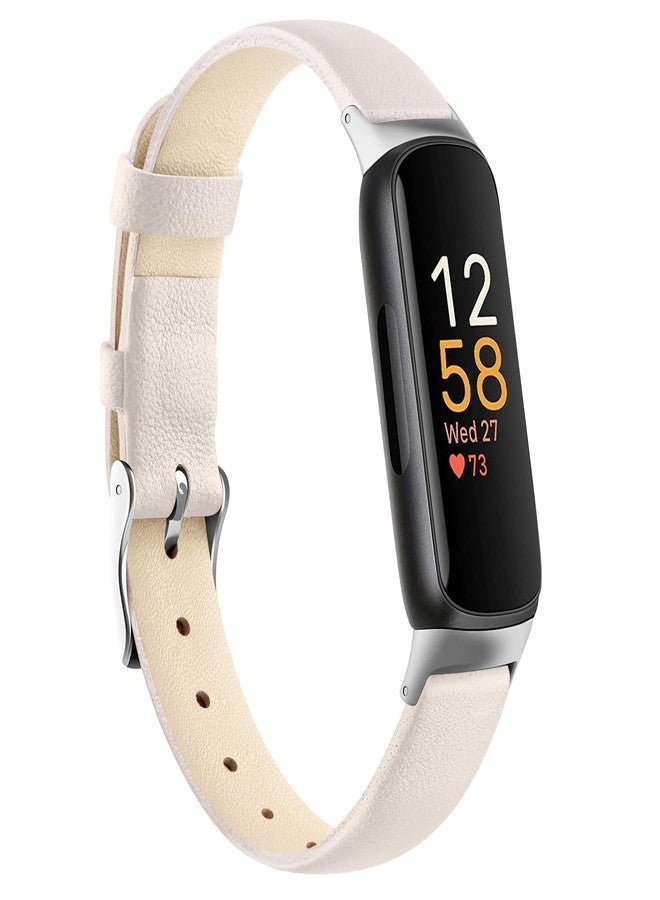 سوار جلدي متوافق مع ساعة Fitbit Inspire 3 للرجال والنساء، أحزمة جلدية ناعمة كلاسيكية أصلية لساعات Fitbit Inspire 3/Inspire 2/Inspire HR/Inspire (Starlight) - Image 1