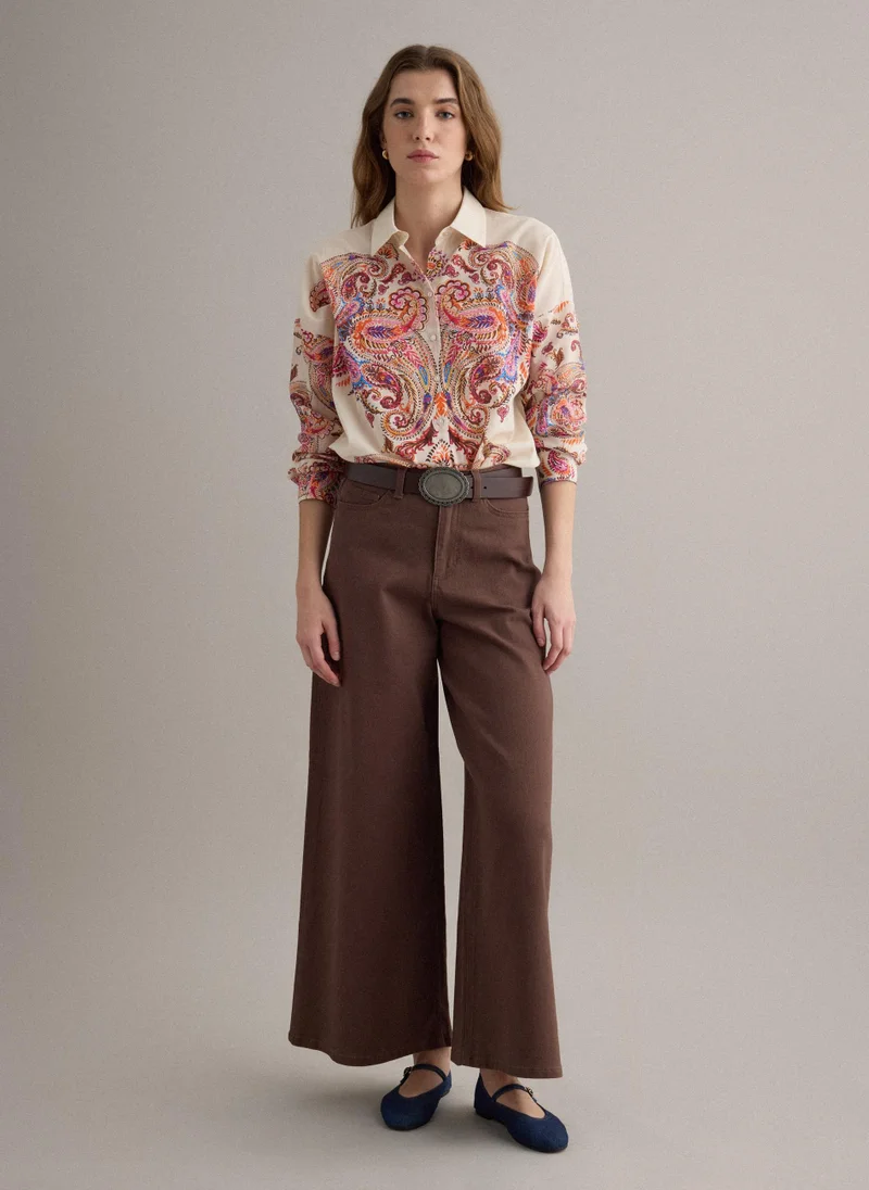 او في اس OVS Multicolour Short-Sleeve Pure Cotton Shirt