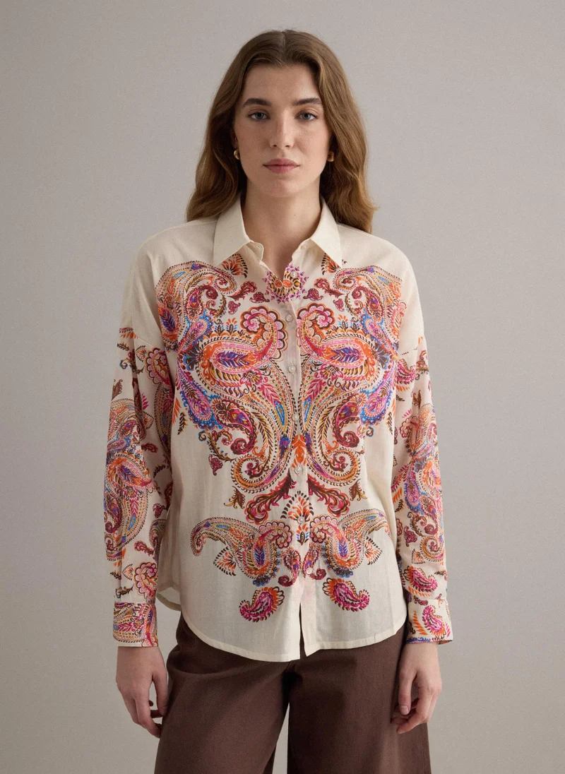 Ovs  OVS Multicolour Short-Sleeve Pure Cotton Shirt for Women | Best Price UAE