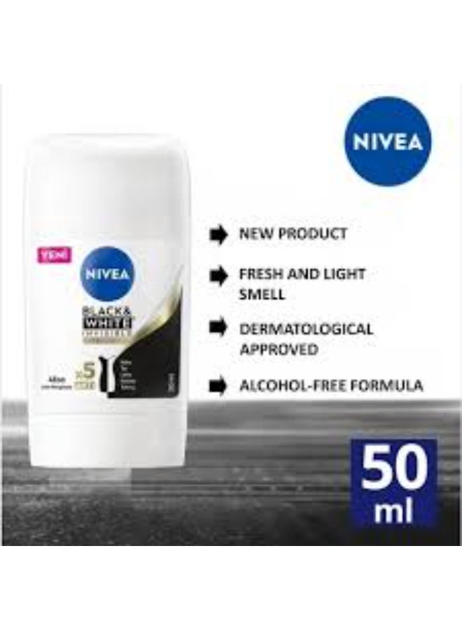 Nivea Black And White Invisible Deodorant Stick 50ml - Image 3