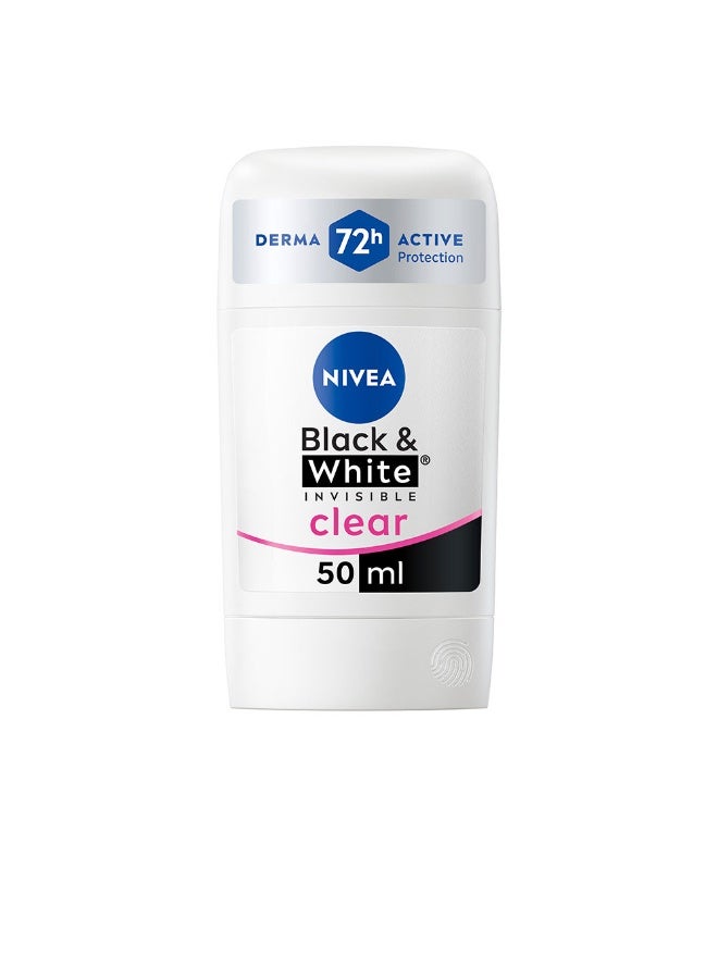 Nivea Black And White Invisible Deodorant Stick 50ml - Image 1