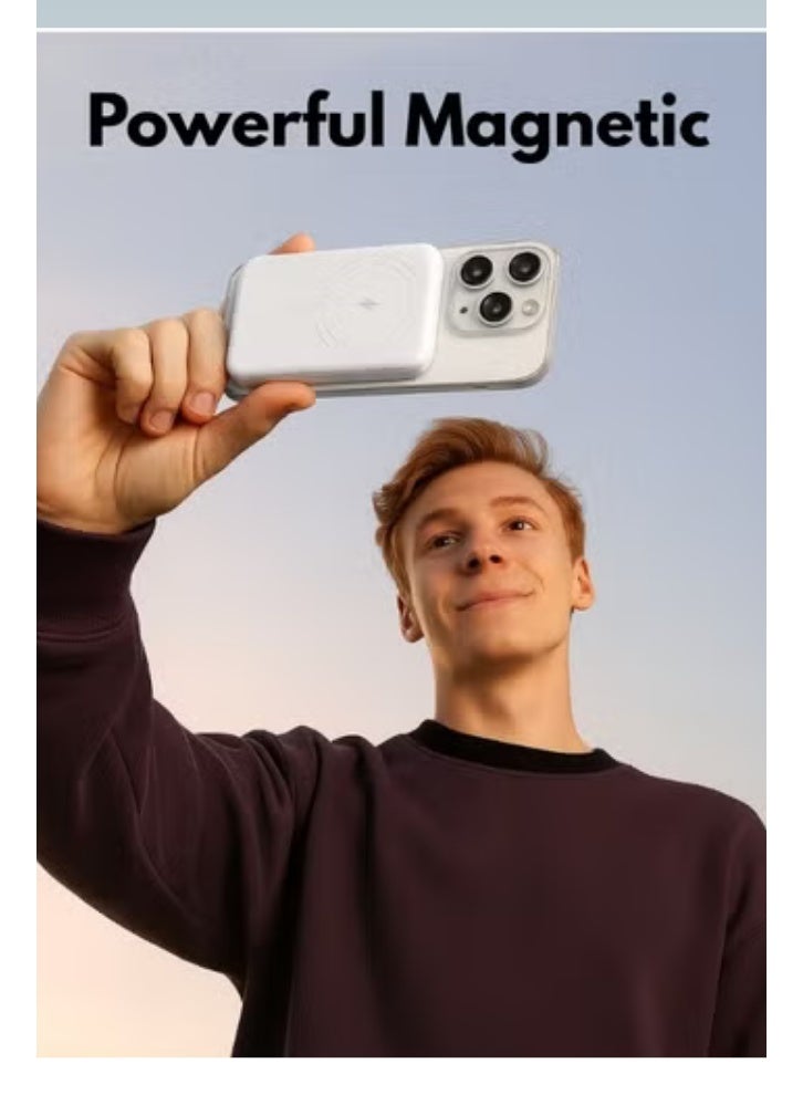 Ultra Fast 1MagSafe-Style Magnetic Wireless & Wired Power Bank – Dual Cable (Lightning + Type-C), Fast Charge, LED Indicator - Image 3